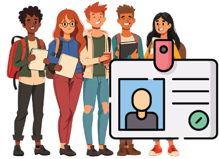 Students with ID card